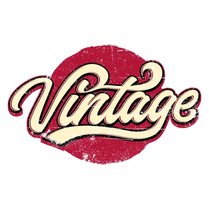 Vintage Script on Bold Red Circle