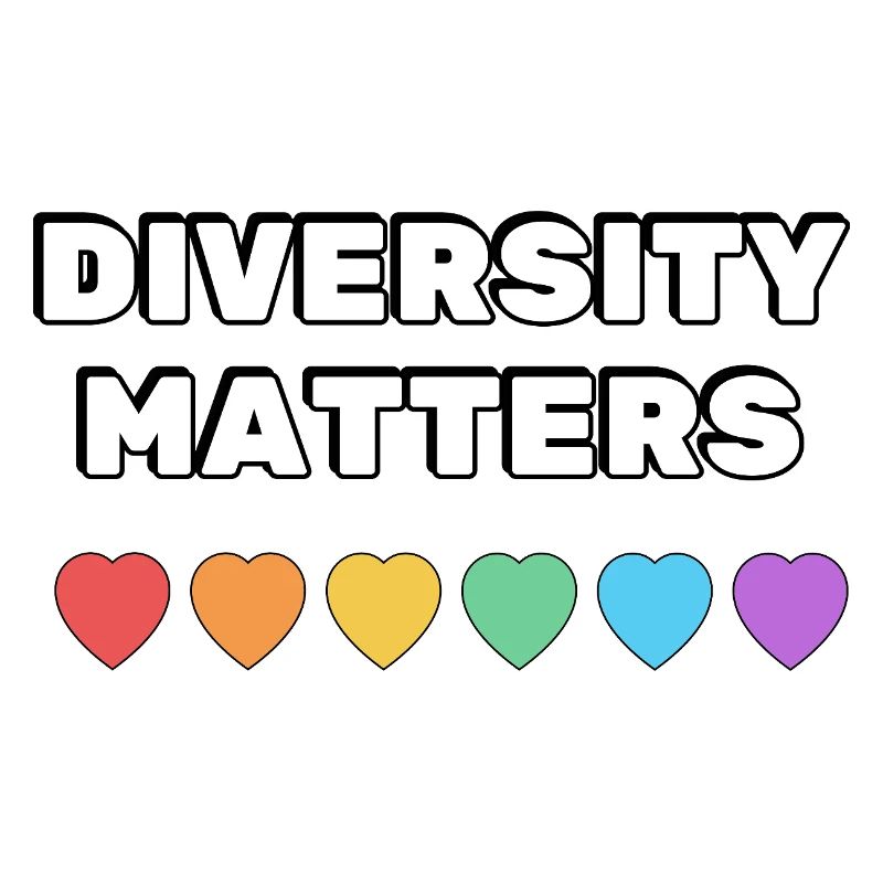 Diversity Matters Rainbow Hearts