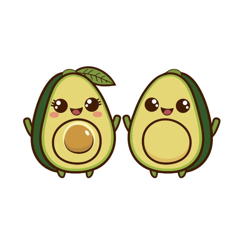 Duo Avocat Mignon Animé