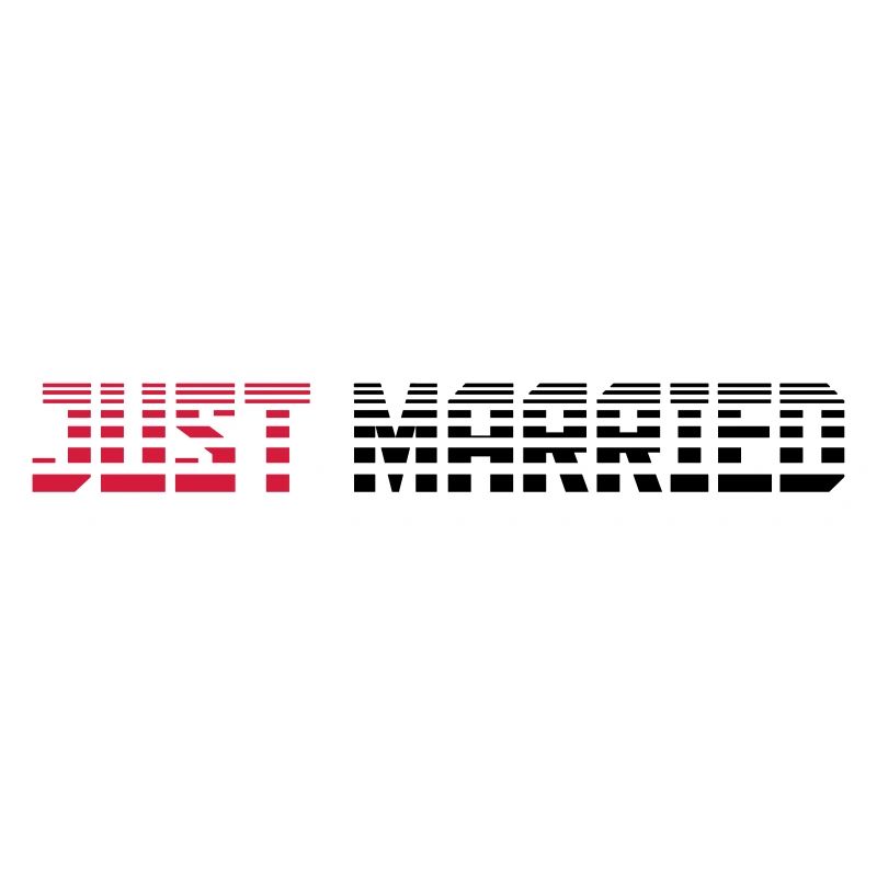 Just Married Text Logo Design