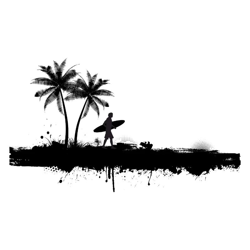 Palm Beach Silhouette Surfer
