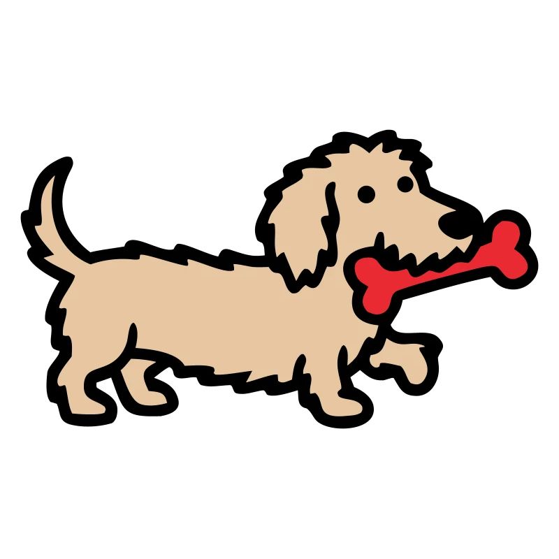 Terrier Doodle Knochen Comic