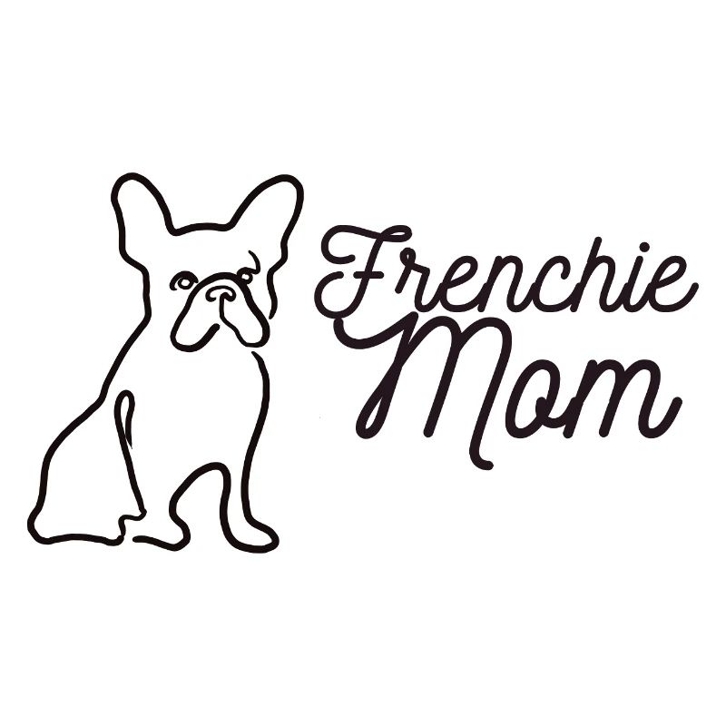 Frenchie Mom Silhouette Script Lineart