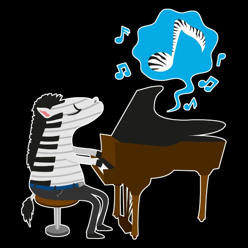 A zebra playing the piano