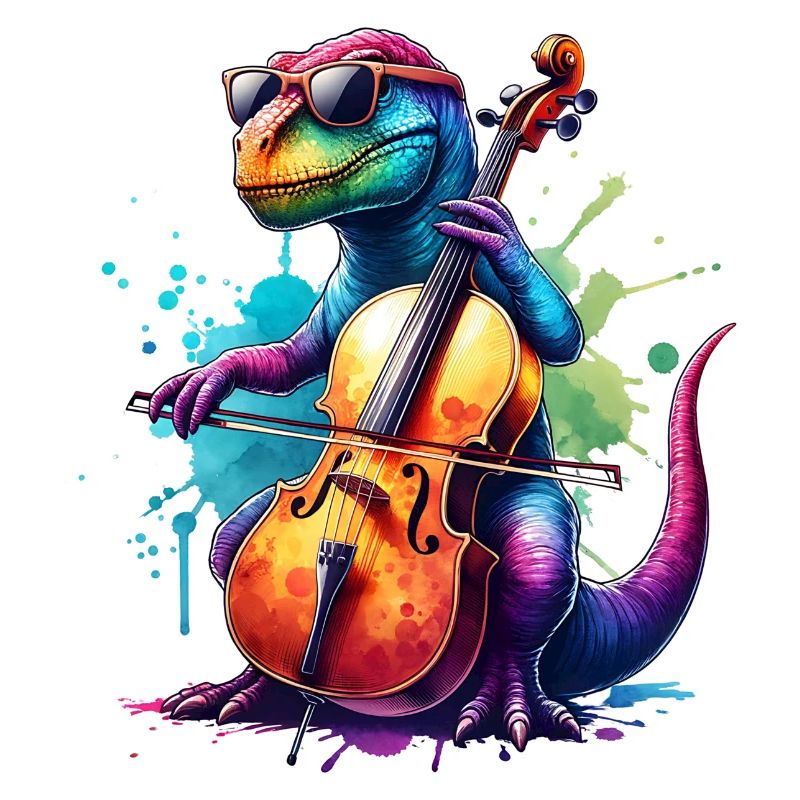 Cool Dino Cellist Classical Music