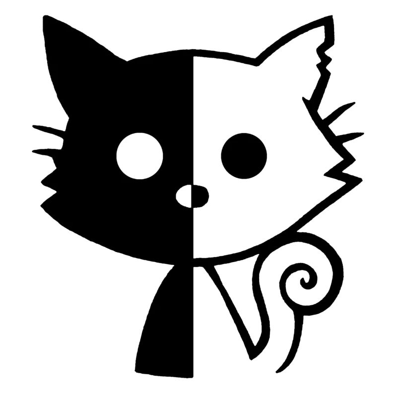 Chat yin et yang (noir)