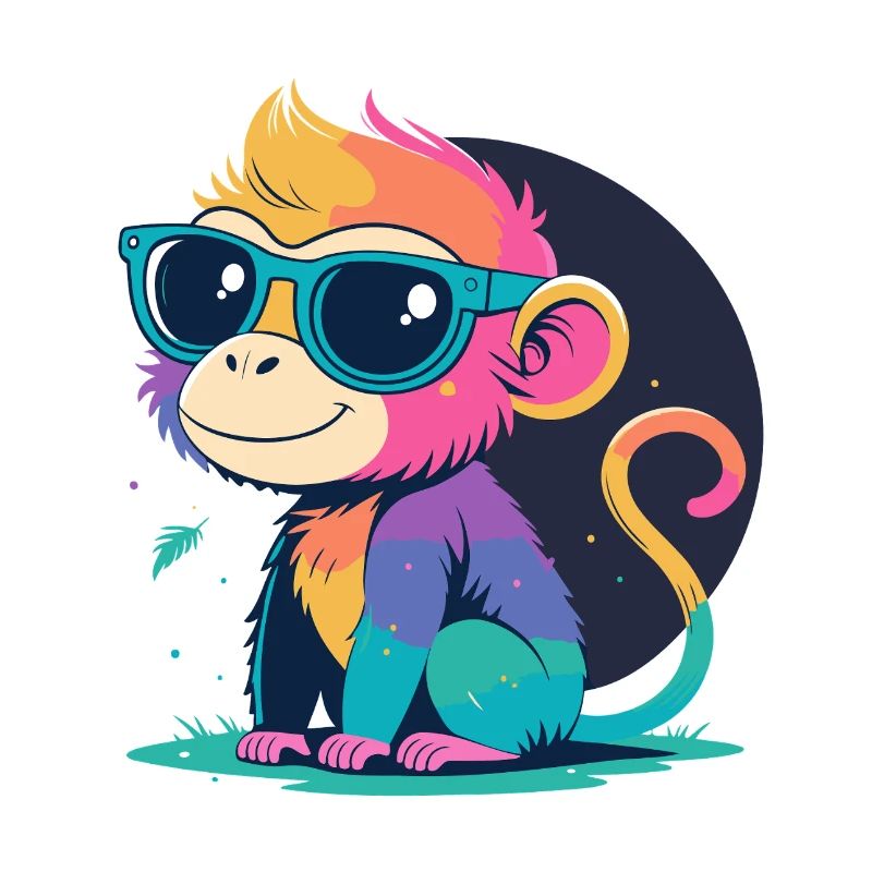 Rainbow Monkey with Glasses