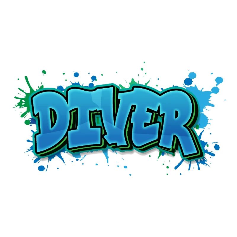Diver Graffiti Paint Splash - Gift for Divers