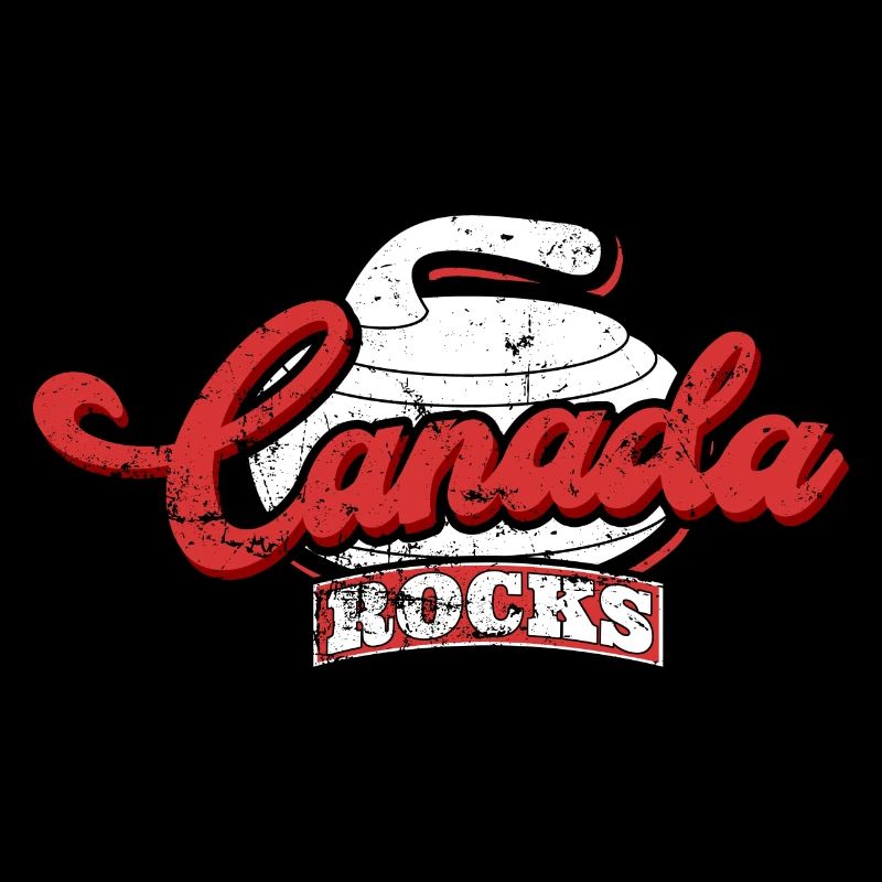 Canada Rocks Curling Stone Curler Drapeau canadien