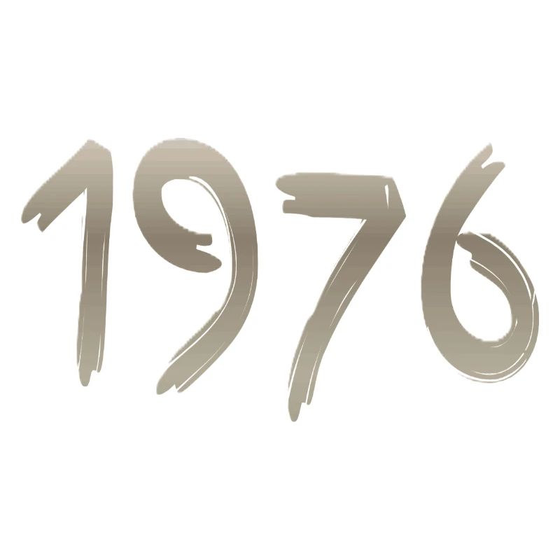 Year 1976 with a handmade stroke