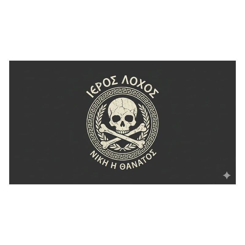 Skull in Laurel Circle Pattern