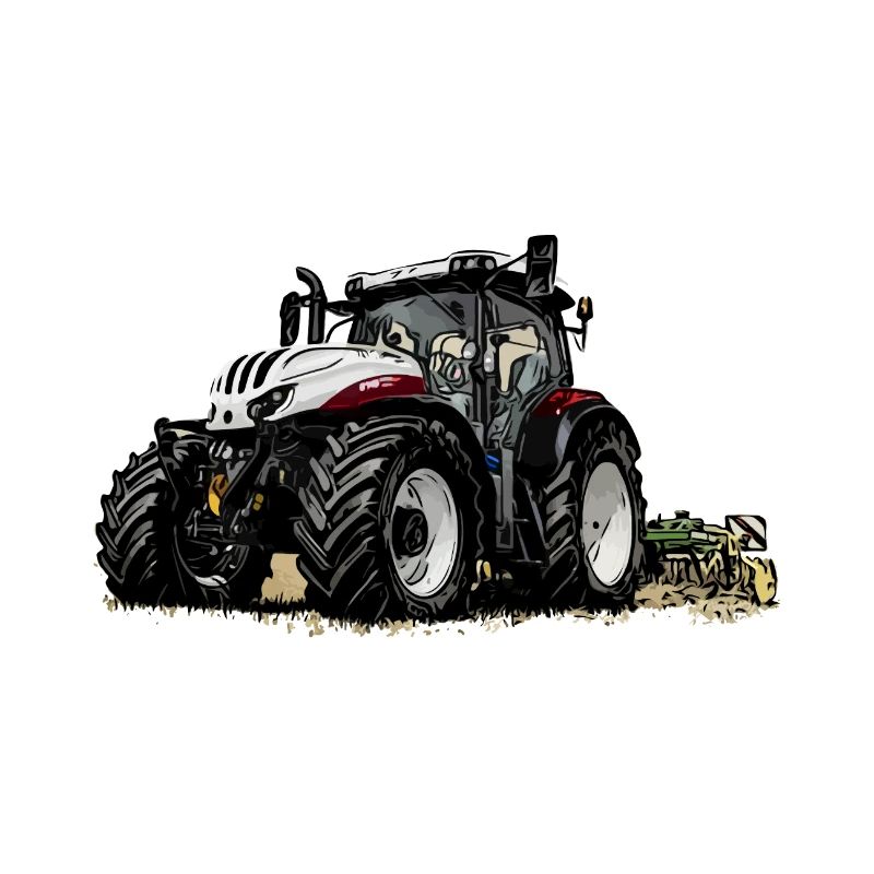 Tractor Steyr 6145 with plough