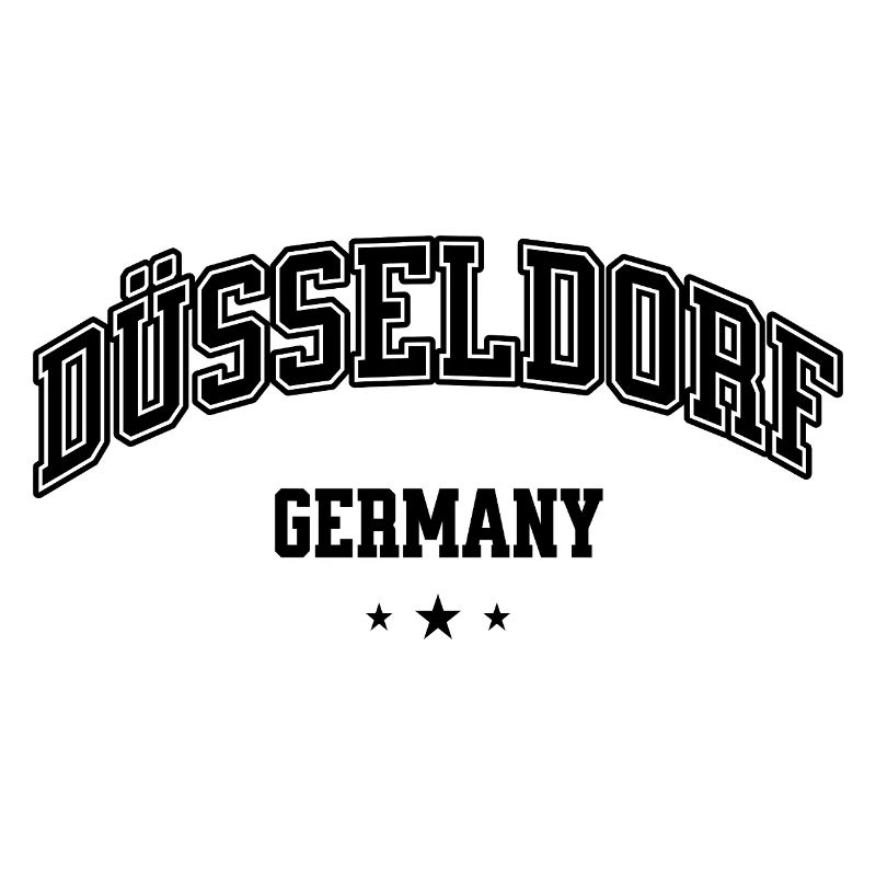 Düsseldorf Germany Retro Schriftzug im Bogen