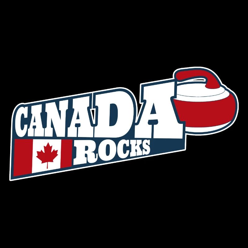 Canada Rocks Curling Stone Curler Drapeau canadien