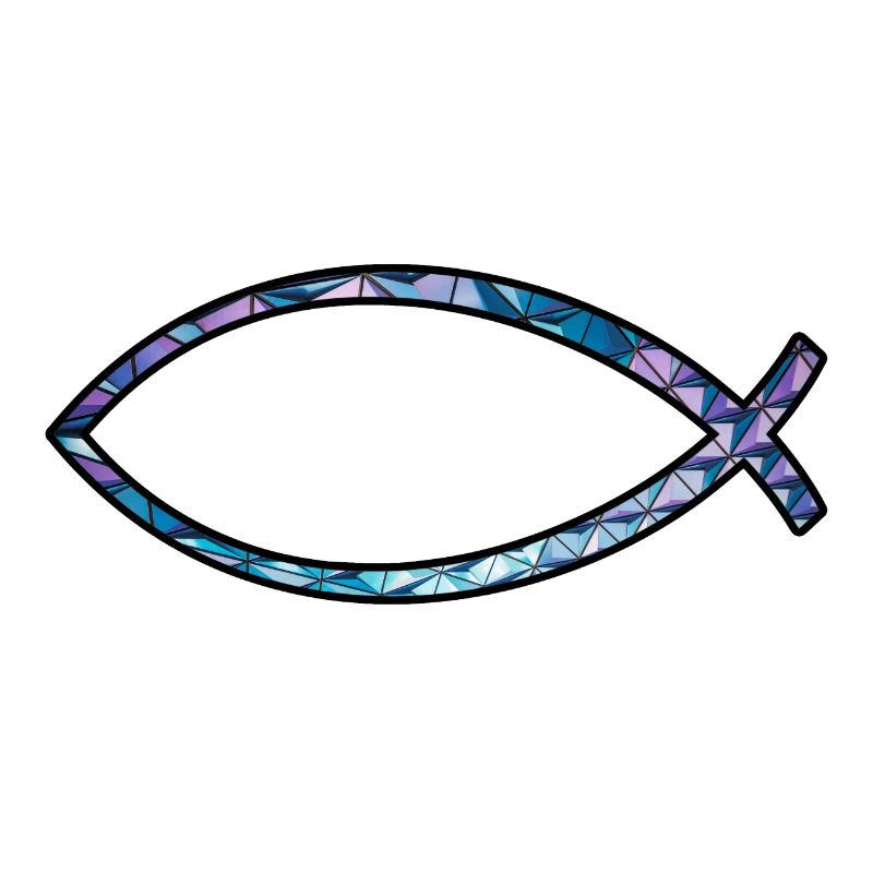 Ichtus fish (diamond, blue)