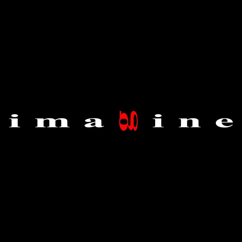 Imagine, white and red design