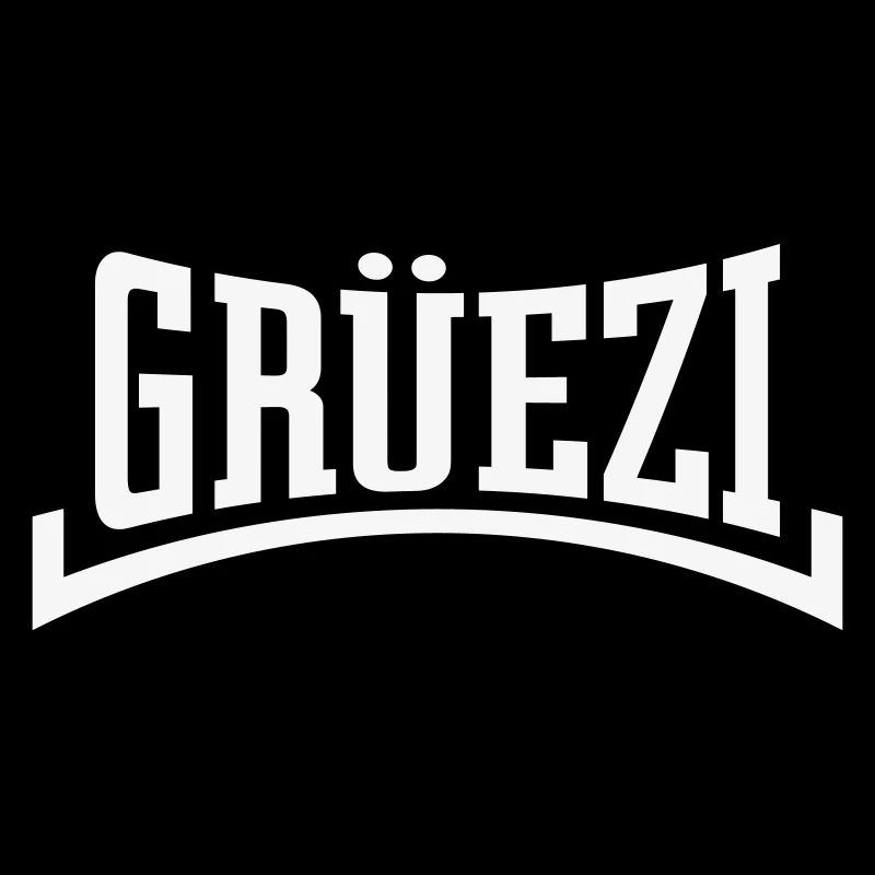 Lettrage Grüezi (Suisse / Concave / Blanc)