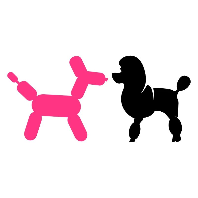un caniche et un ballon-caniche