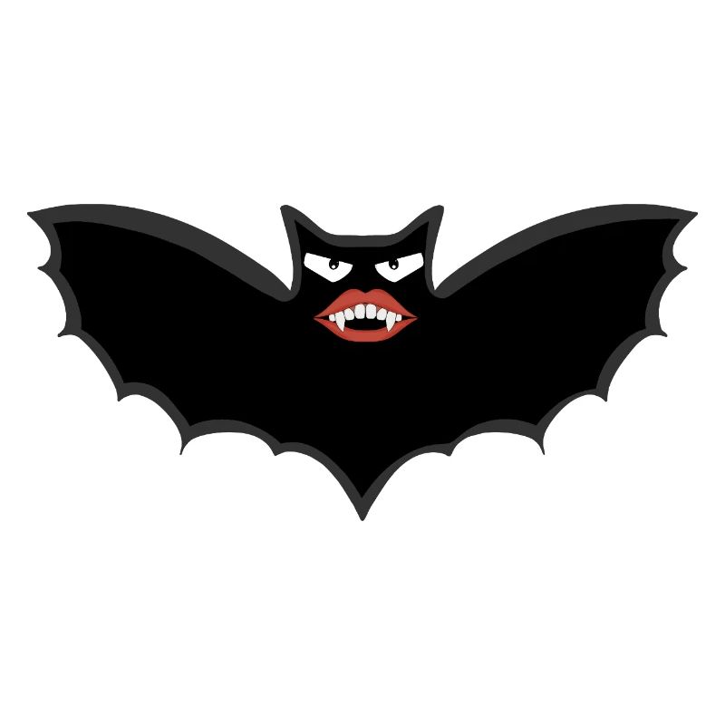 Chauve-souris vampire gothique avec d’énormes lèvres