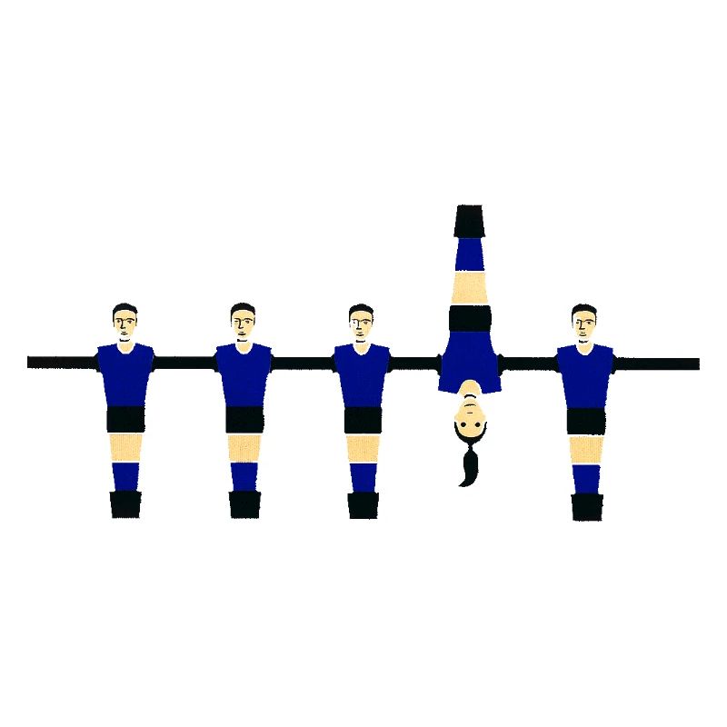 Stylized Blue Figures