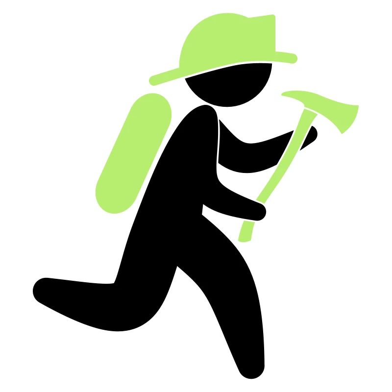 A fireman with an ax