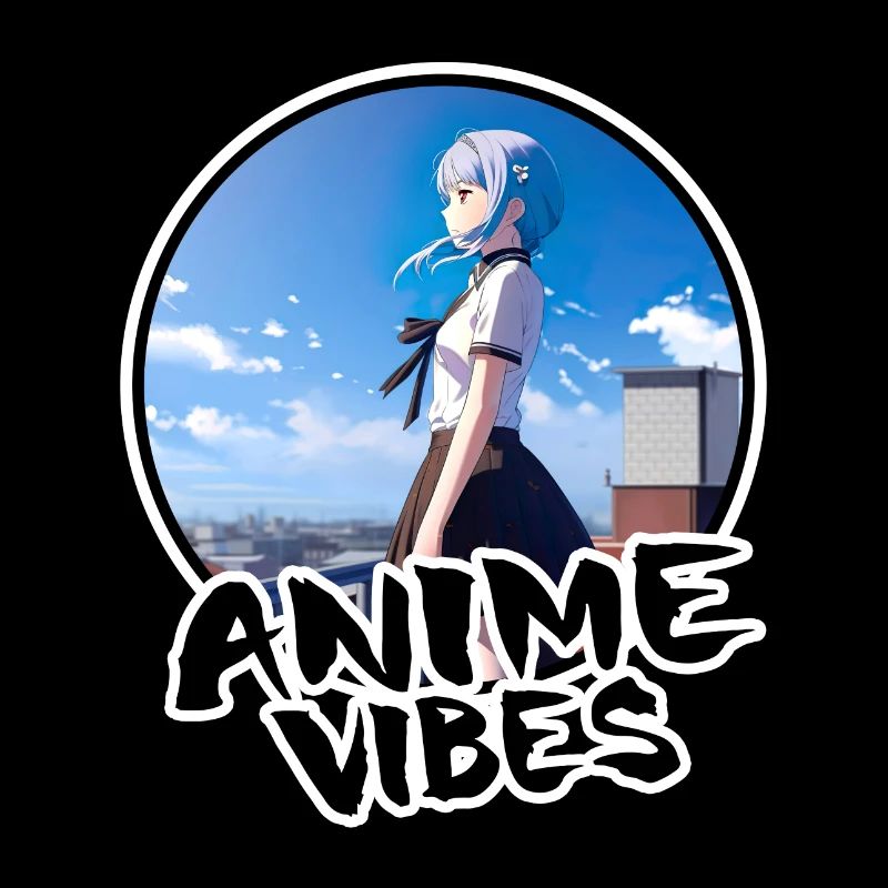Écolière d’anime sur le toit - Chemise d’anime