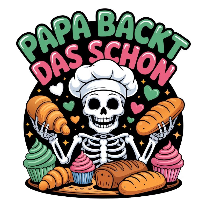 Daddy bakes this nice skeleton chef