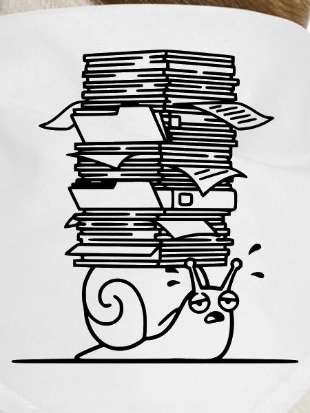 Snail Paper Stack Office Outline