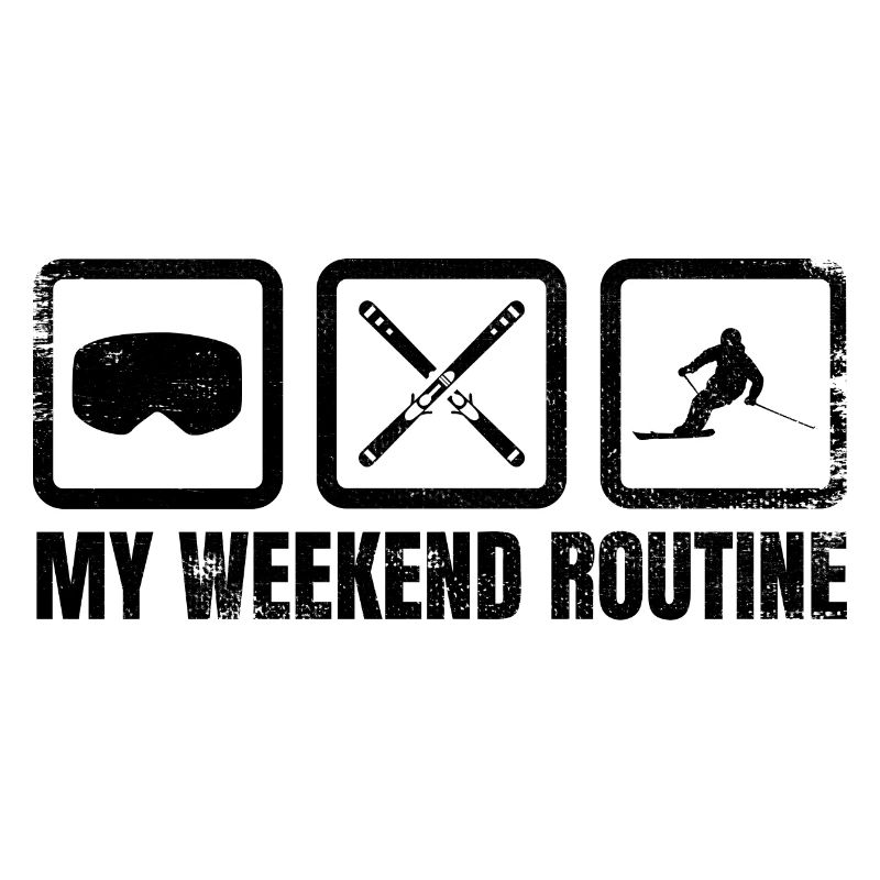 Skifahrer Wochenend Routine
