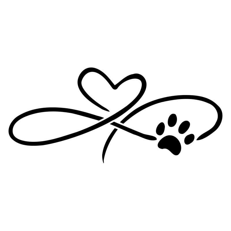 Infinity Herz mit Pfote Hund Katze