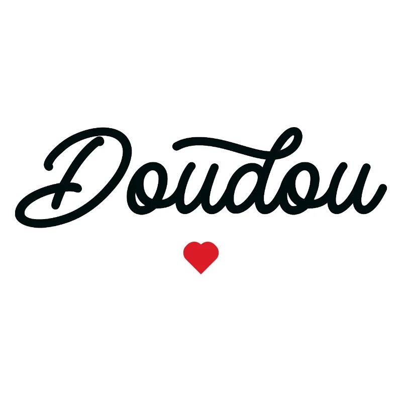 Doudou Coeur Script Noir