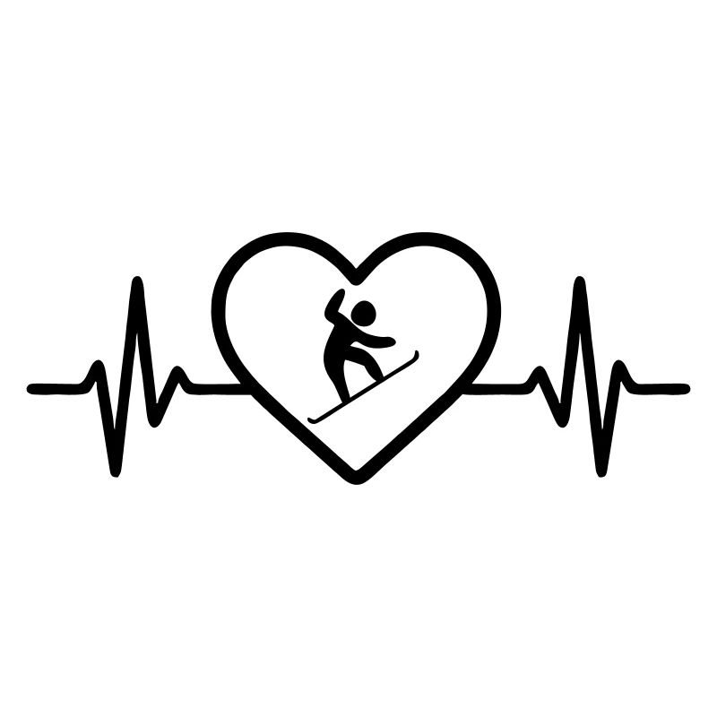 Snowboard Mountains Heart