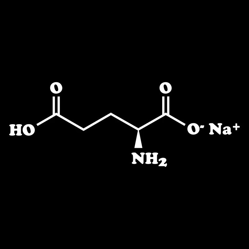 Formule chimique de la molécule de glutamate monosodique MSG