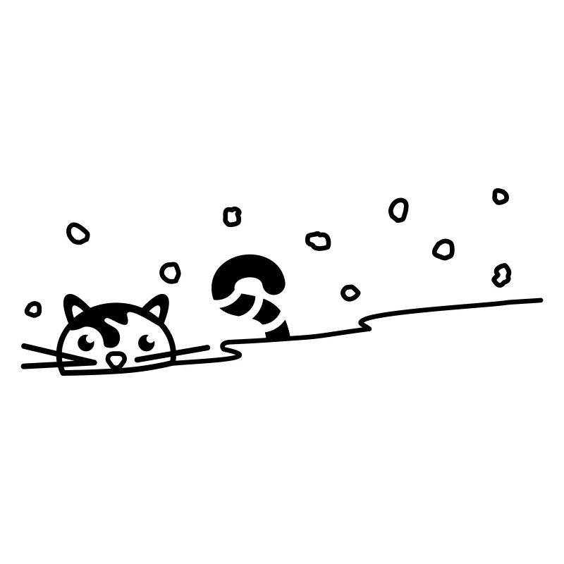 Chat mignon dans la neige