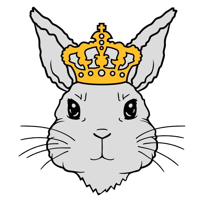 König Hase Krone Gesicht