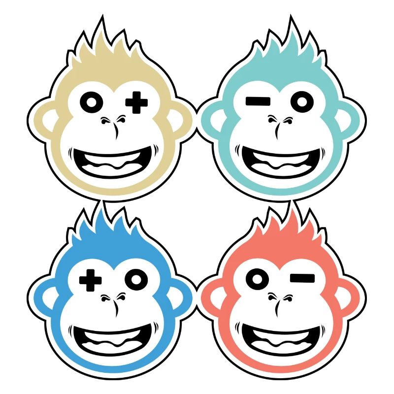 4 singes heureux