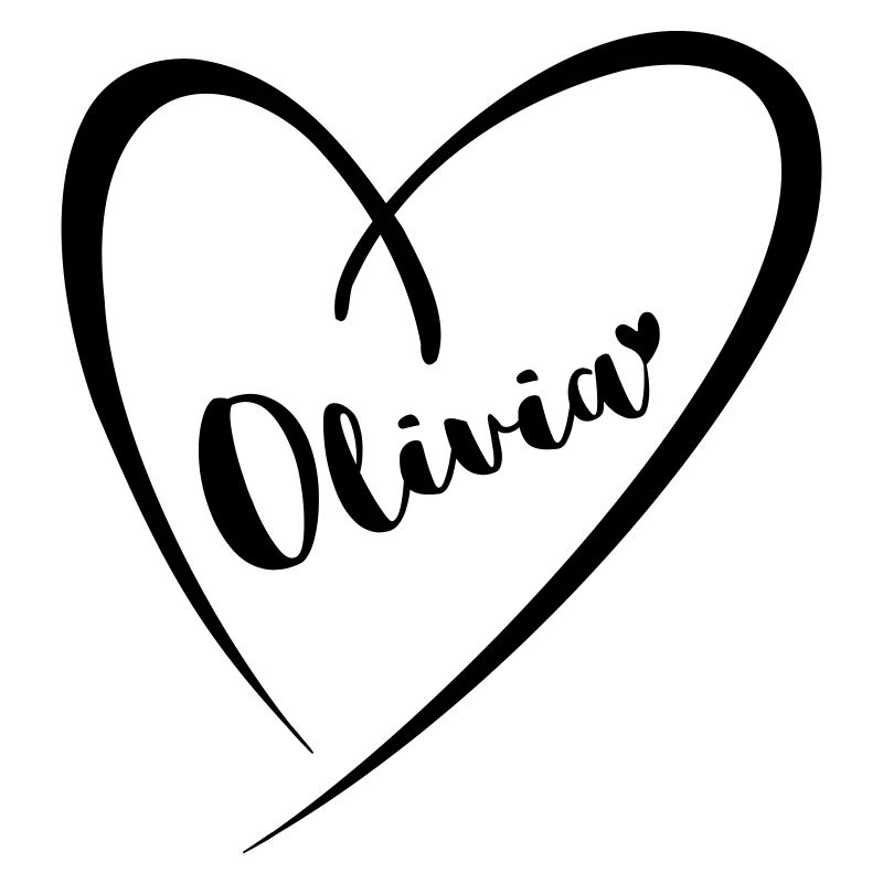 Olivia surname first name in heart frame