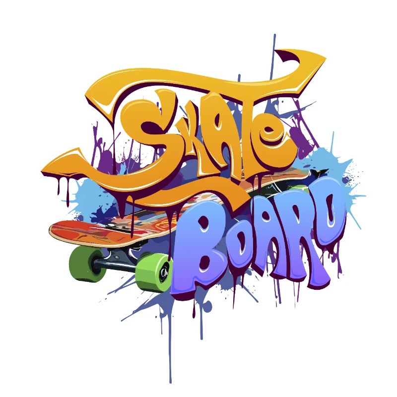 Conception de planche de skate graffiti