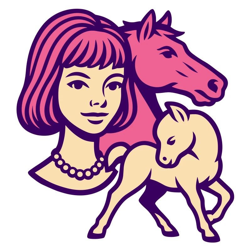 Pferdemädchen Pop-Art rosa