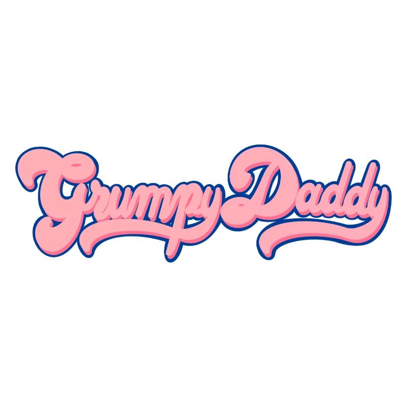 Grumpy Daddy Retro Script - Farbe "Bubble Gum"