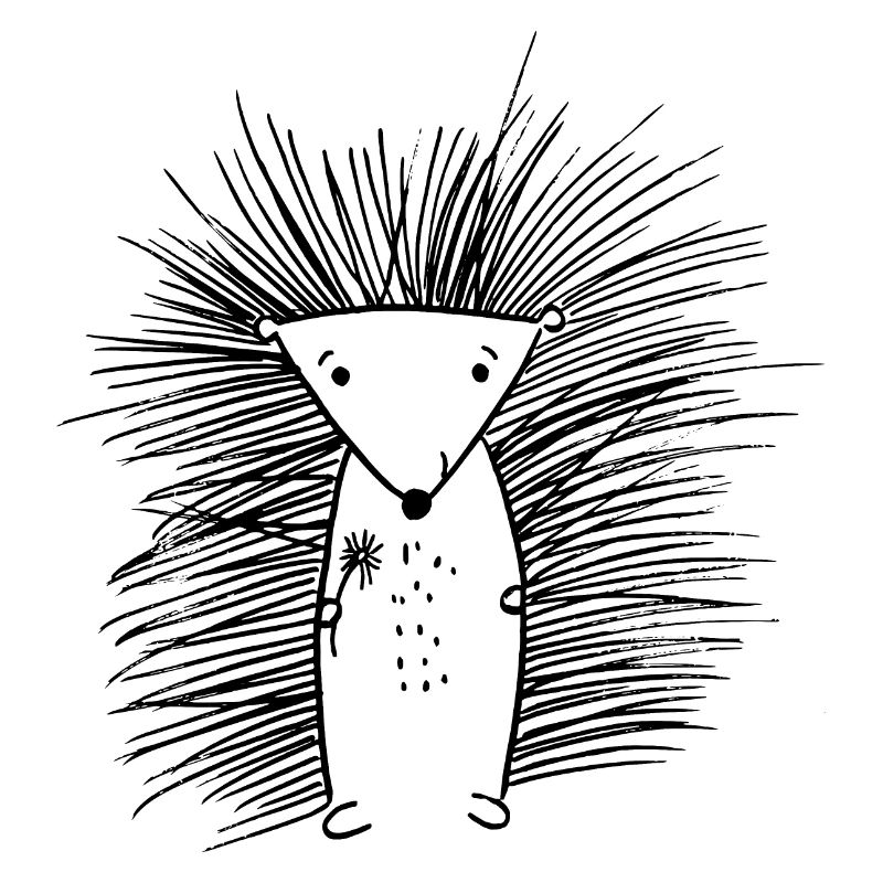 hérisson doux avec fleur