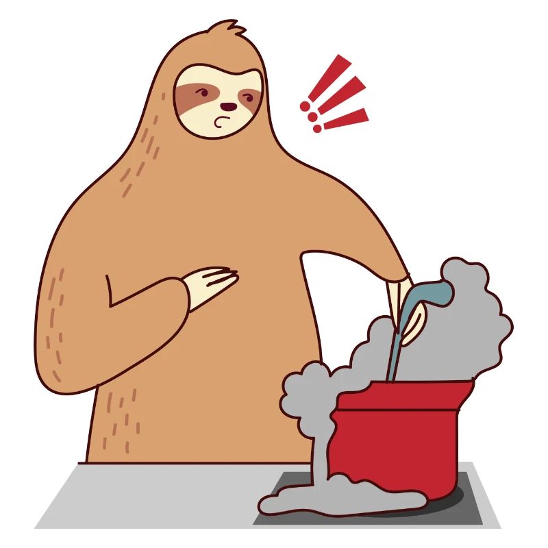 Sloth Cooking Falling Asleep Ironic Cute Sloth