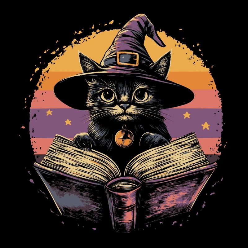 Chat mignon sorcière Halloween