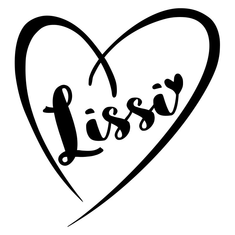 Lissi surname first name in heart frame