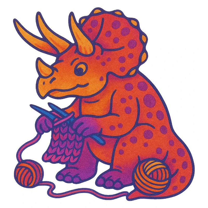 Tricot Dino Triceratops Neon Gradient