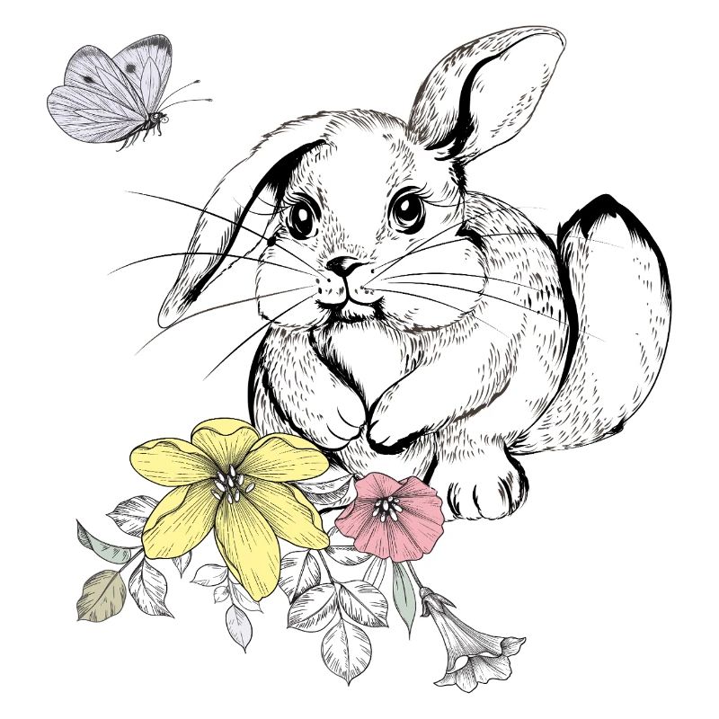 Rabbit in a flower meadow