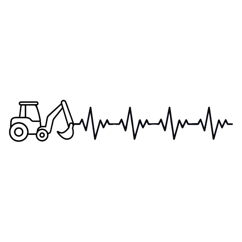 Bagger Baggern Baggerfahrer EKG Herzschlag