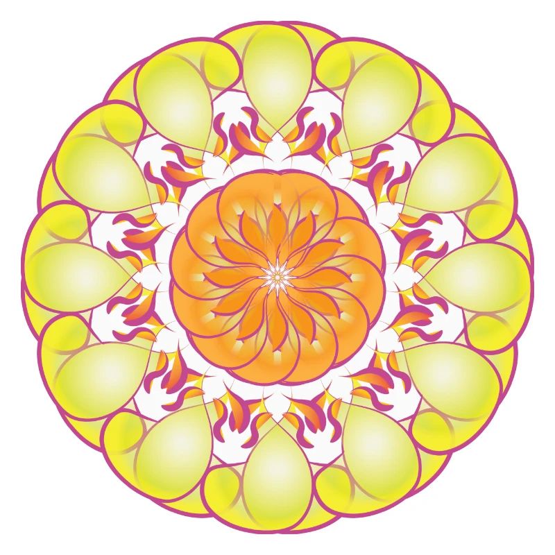 Yellow circle pattern sun flowers gift