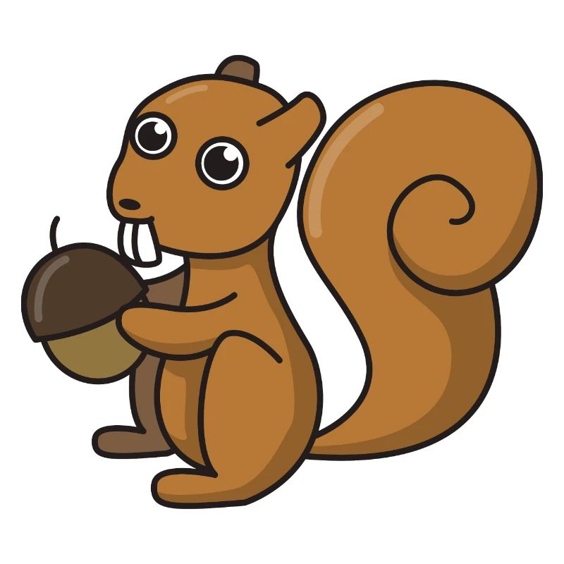 Eichhörnchen Comic Geschenk Nuss Wald Tier Kinder