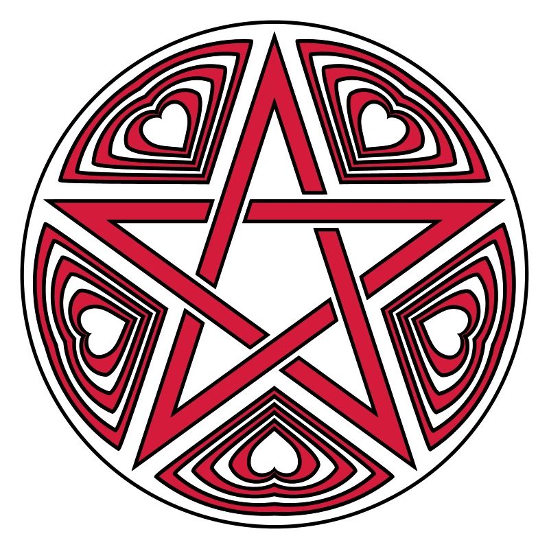 Pentagram heart pattern vector good color selectable